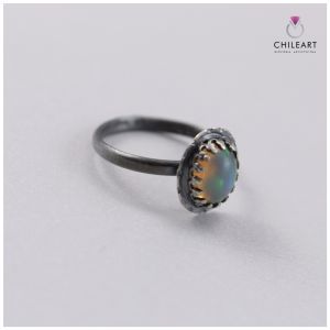 Opal z Etiopii i srebro - pierścionek 2855 - ChileArt